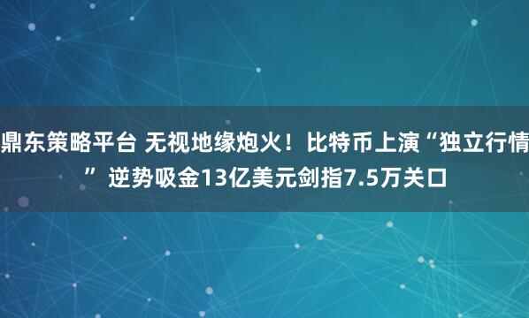 鼎东策略平台 无视地缘炮火！比特币上演“独立行情” 逆势吸金13亿美元剑指7.5万关口