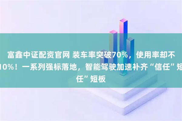 富鑫中证配资官网 装车率突破70%，使用率却不足10%！一系列强标落地，智能驾驶加速补齐“信任”短板